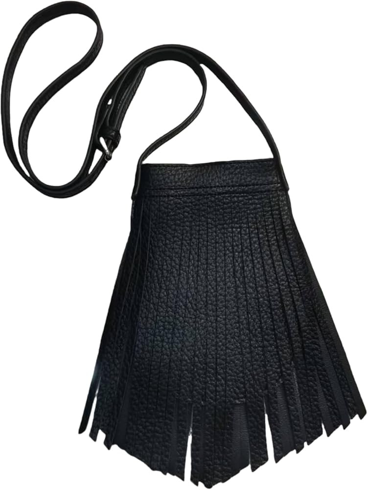 Mini Fringe Purse Vegan Leather Cell Phone Crossbody Phone Bag for Women, Cute Cross Body Purse f... | Amazon (US)