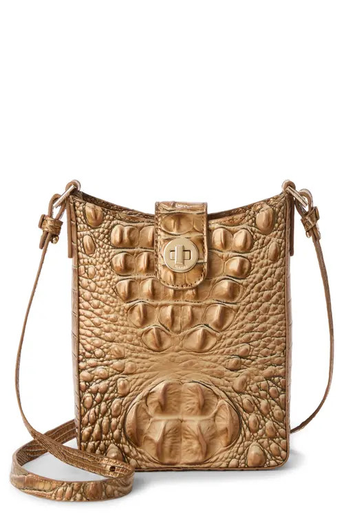 Brahmin Marley Croc Embossed Leather Crossbody Bag in Driftwood at Nordstrom | Nordstrom