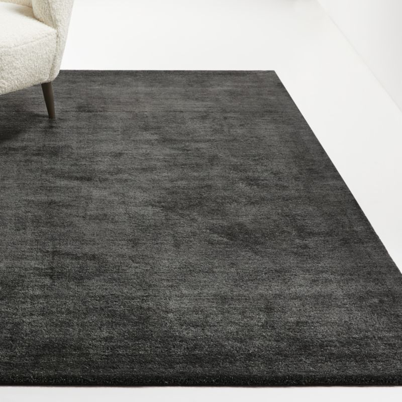 Baxter Charcoal Wool Area Rug | Crate & Barrel | Crate & Barrel