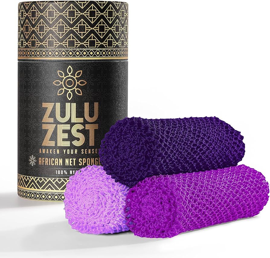 African Net Sponge Authentic 3 Pack, Body Scrubber Exfoliating Bath Sponge for Face and Body, Qui... | Amazon (US)