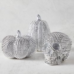 Spiked Skull & Pumpkins - Silver | Z Gallerie