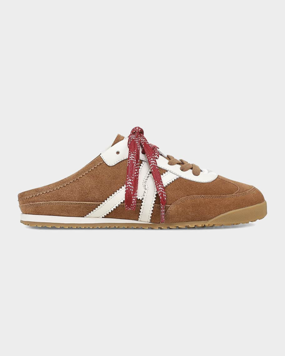Nicoline Mixed Leather Sneaker Mules | Neiman Marcus