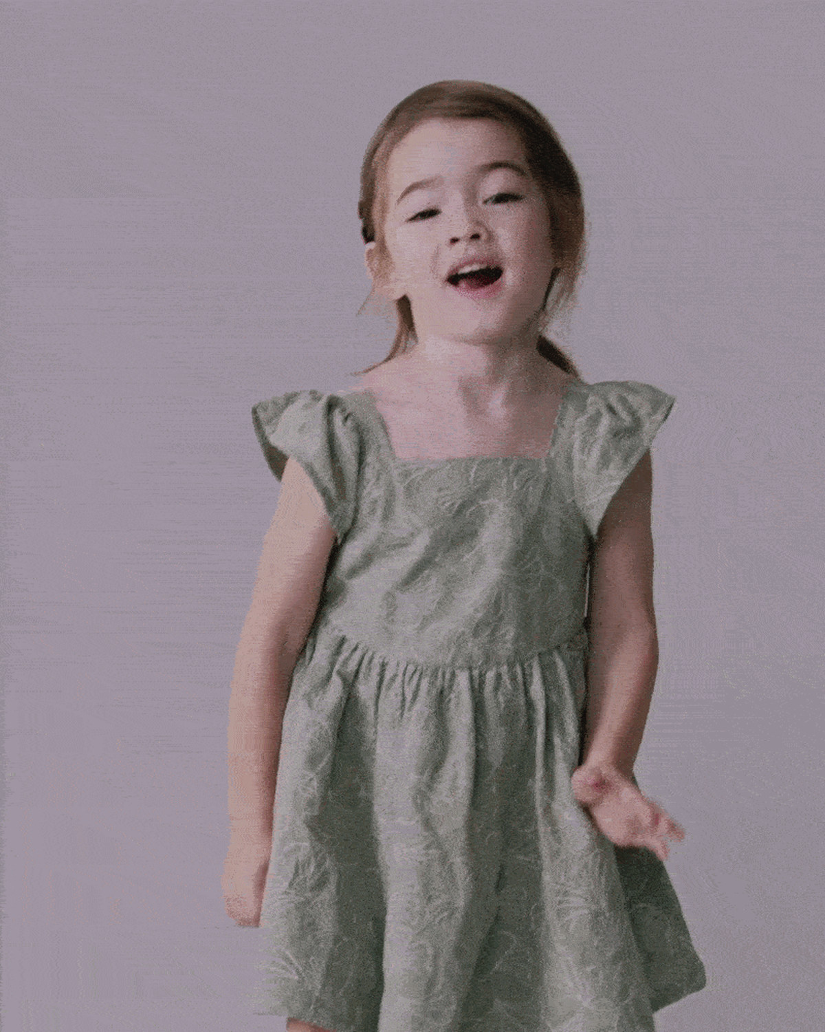Toddler Girl Embroidered Flutter Sleeve Dress in Floral Print - Green - Otter Avenue | Carter's | Carter's Inc