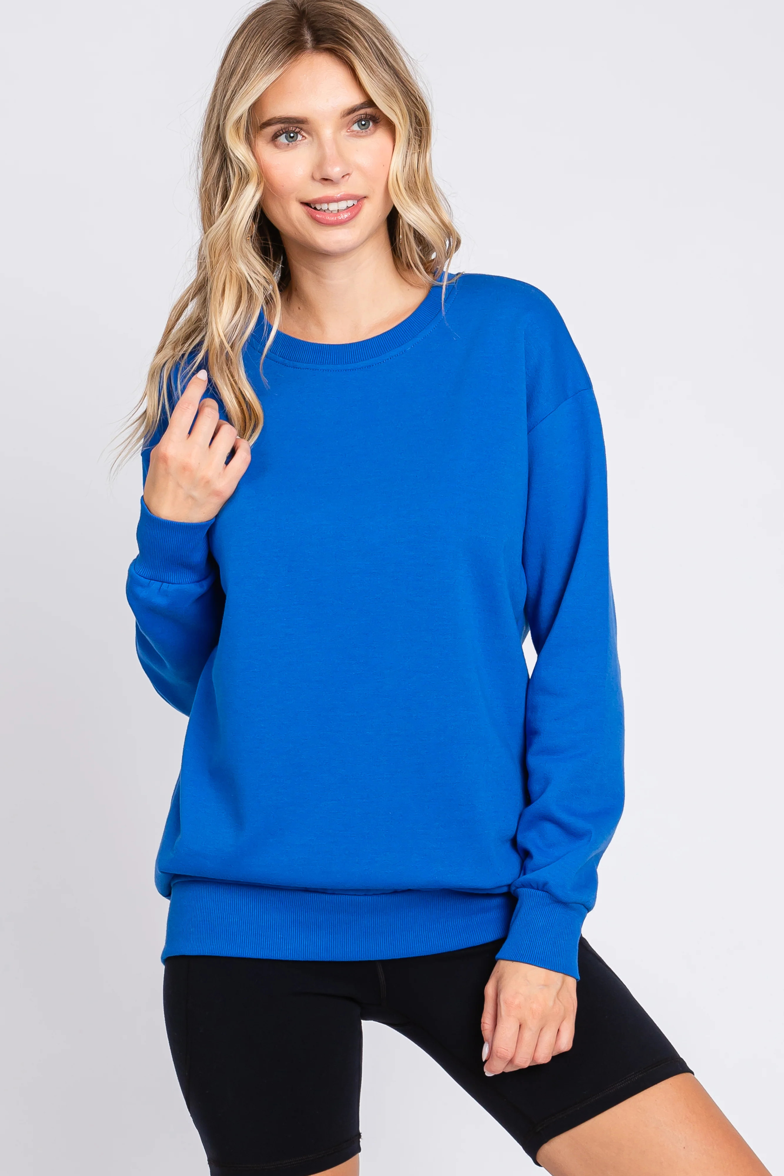 Royal Blue Pullover Sweatshirt | PinkBlush Maternity