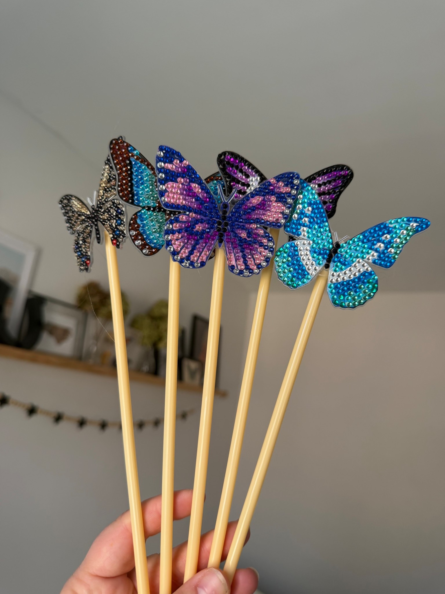 Diamond Art Plant stakes 🦋🌷🩷

#LTKSeasonal #LTKspringtrends #LTKHome