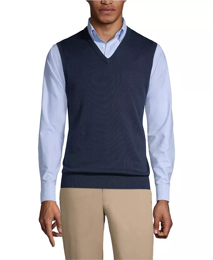 Men's School Uniform Cotton Modal Fine Gauge Sweater Vest | Macy's
