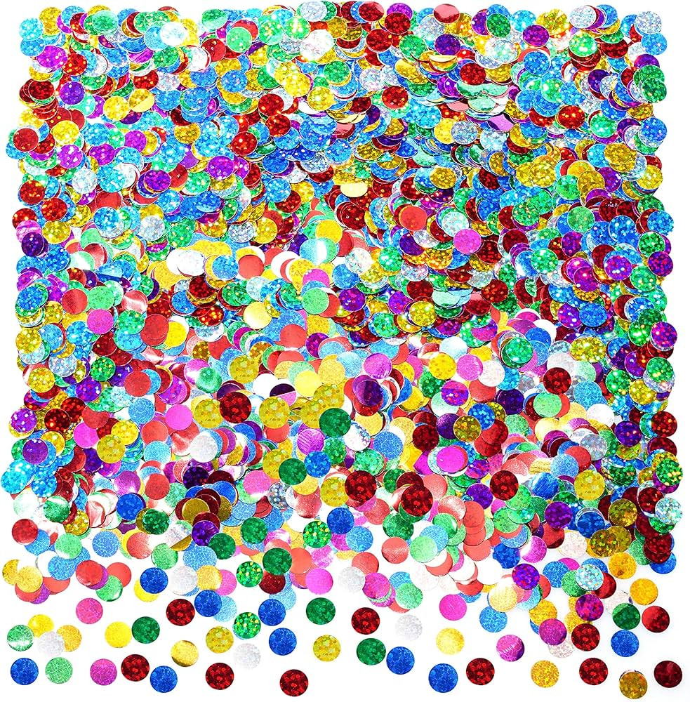 Multicolor Sparkle Foil Metallic Round Table Confetti Decor Circle Dots Mylar Scatter Wedding Bac... | Amazon (US)