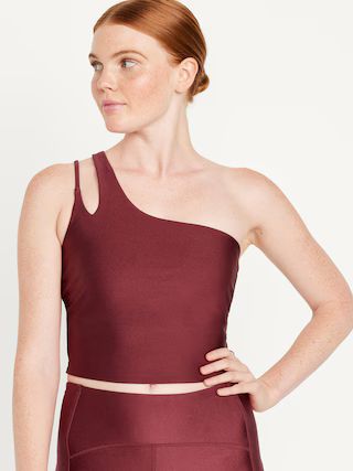 Light Support PowerSoft Long-Line Cutout Sports Bra for Women | Old Navy (US)