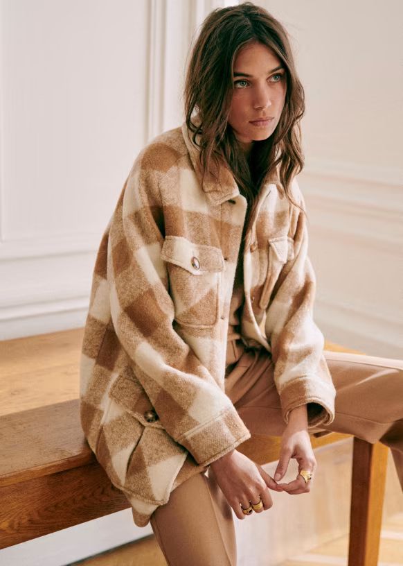 Paulin Coat - Ecru Camel - Wool - Sézane | Sezane Paris