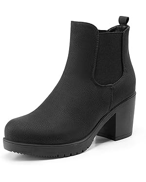 DREAM PAIRS Women's High Chunky Heel Chelsea Ankle Boots Slip On Elastic Fall Heeled Booties Shoe... | Amazon (US)