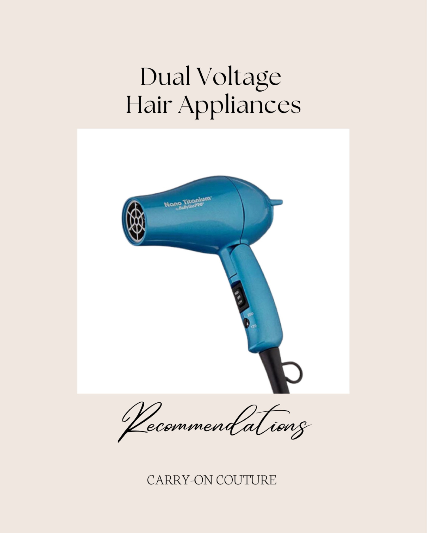 When traveling abroad, skip the voltage converters which are bulky and don’t work that well anyway, and bring a “dual voltage” appliance instead! 

#LTKOver40 #LTKTravel