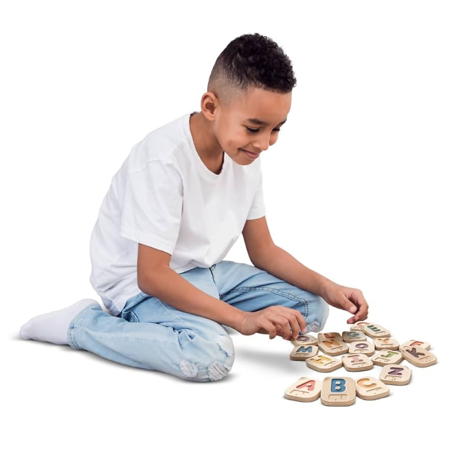 PlanToys Braille Alphabet A-Z Braille-Reading Alphabet Learning Toys - 26 Sustainably-Made Tracea... | Amazon (US)