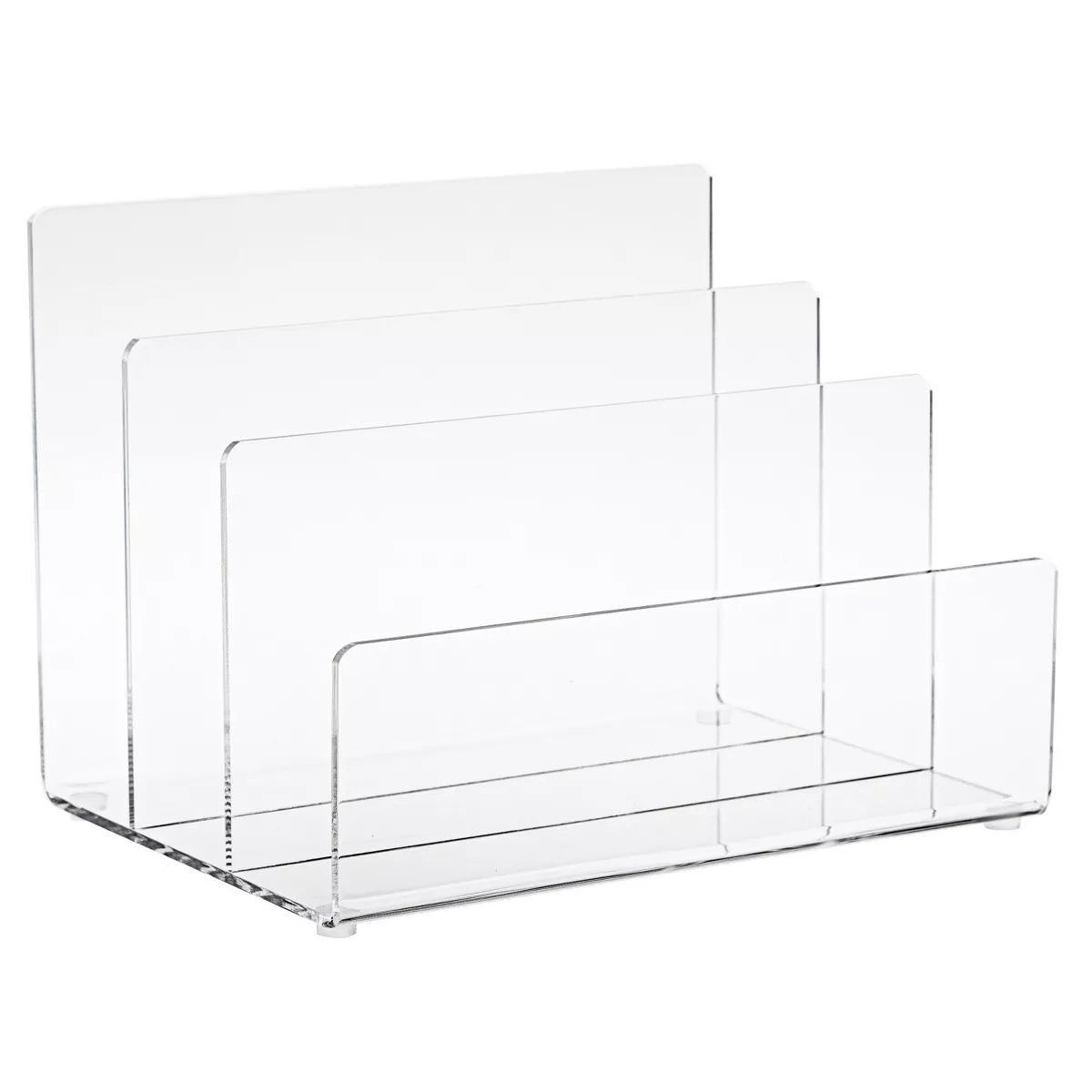 Juvale Clear Acrylic Folder Holder with 3 Sections for Paper Files, Documents, Envelopes, Desk Or... | Target