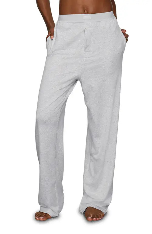 SKIMS Boyfriend Loose Pants in Light Heather Grey at Nordstrom, Size 2X | Nordstrom