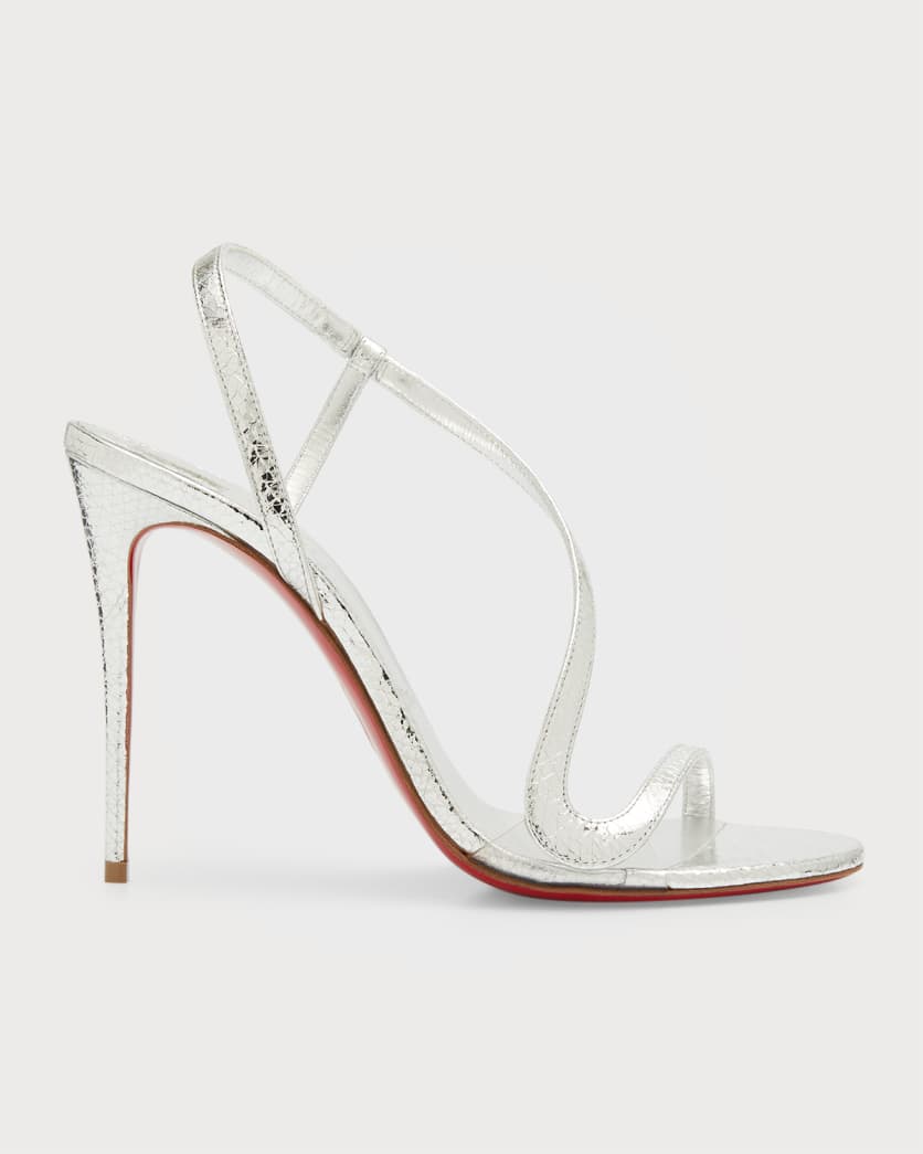 Rosalie Metallic Red Sole Stiletto Sandals | Neiman Marcus