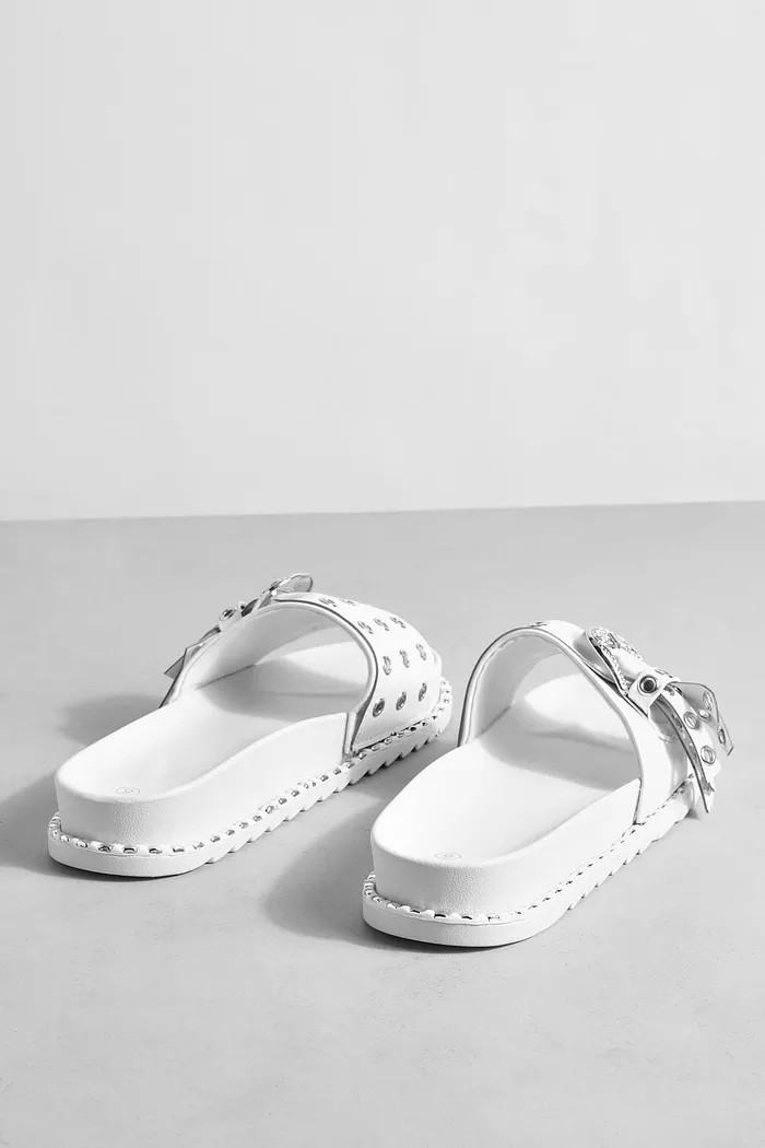 Stud Detail Western Buckle Slider | Boohoo.com (UK & IE)