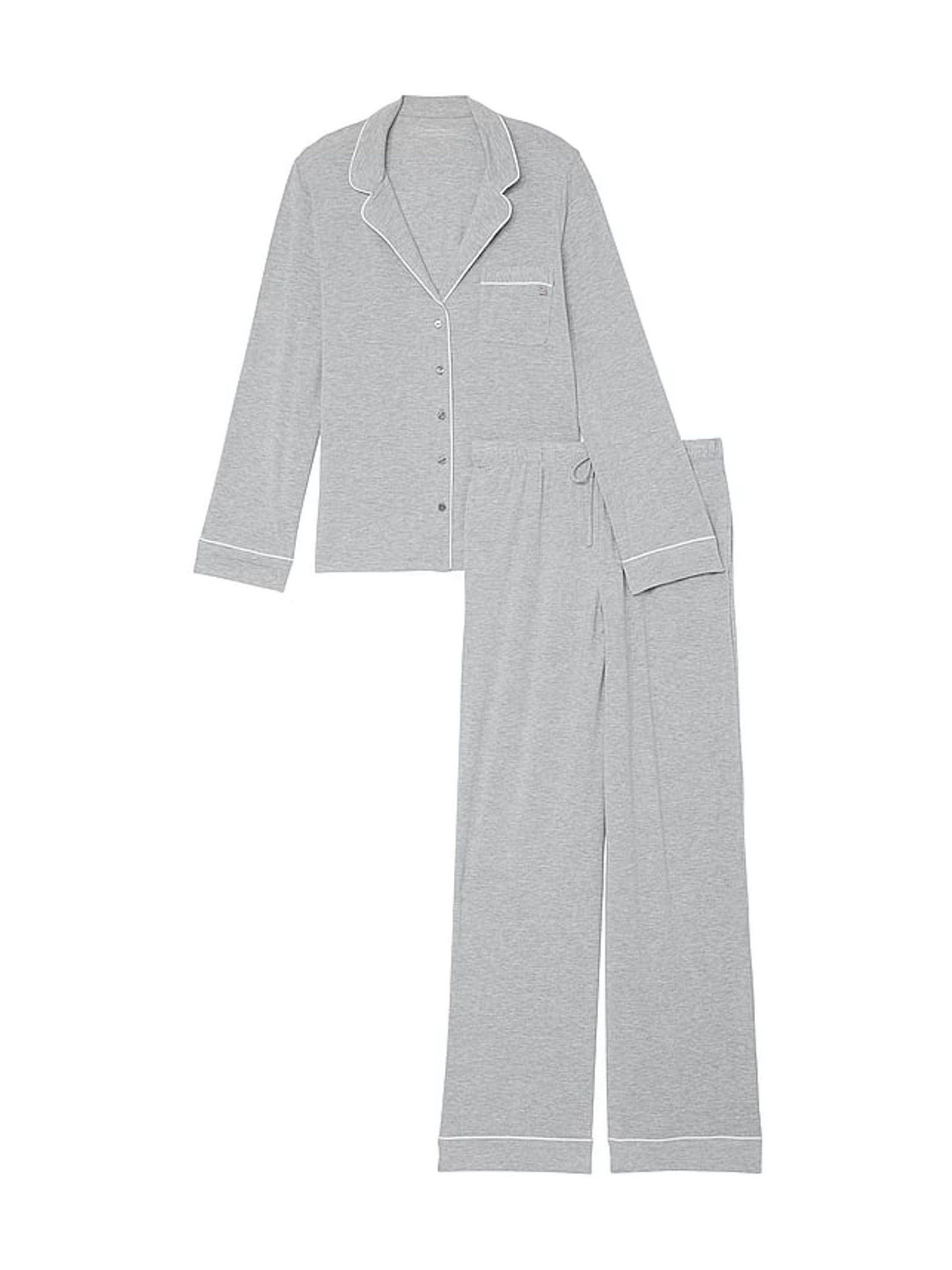 Medium Heather Grey Modal Long Pyjama Set | Victoria's Secret UK | Victoria's Secret UK
