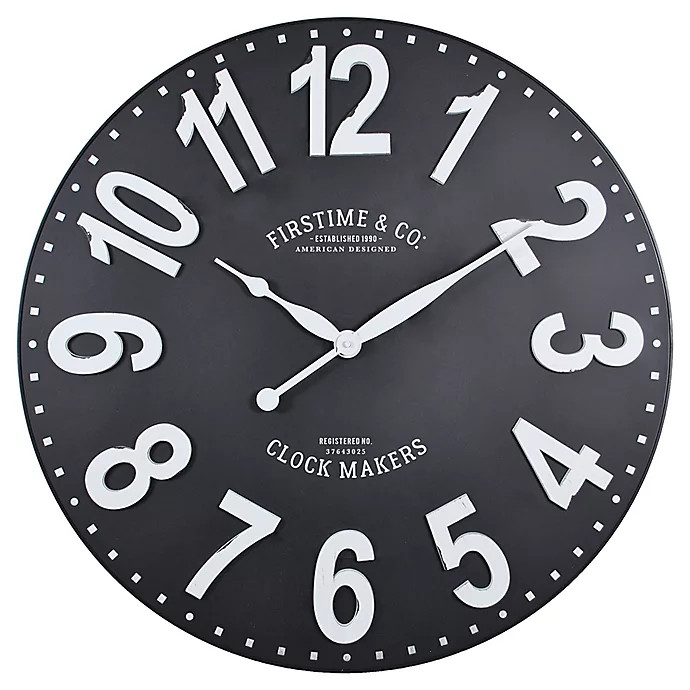 FirsTime & Co.® 27-Inch Sullivan Wall Clock in Black/White | Bed Bath & Beyond
