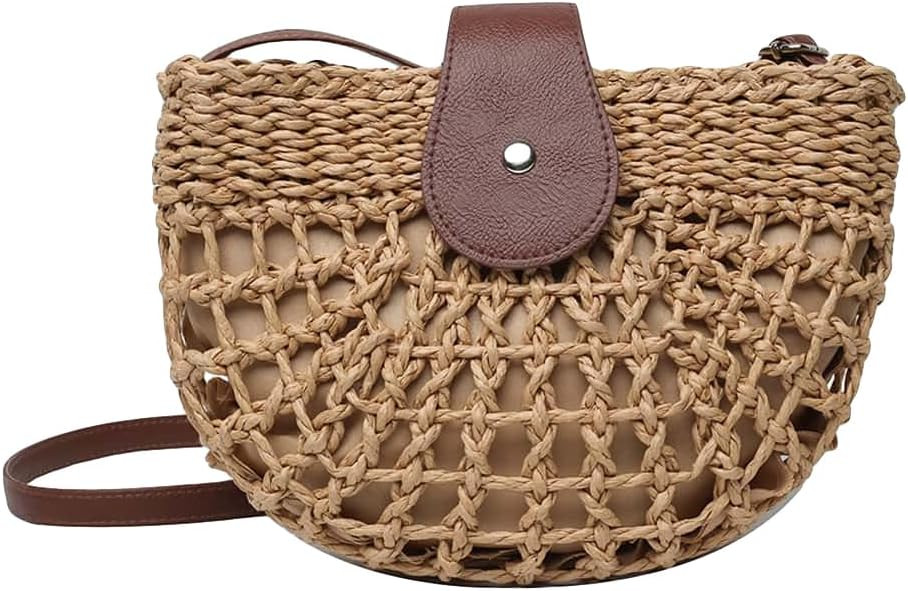 Verdusa Women's Straw Crossbody Bags Summer Beach Weave Shoulder Bag | Amazon (US)