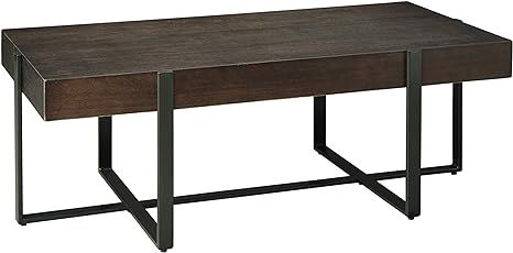 Signature Design by Ashley - Drewing Urban Wooden Rectangular Cocktail Table, Brown | Amazon (US)