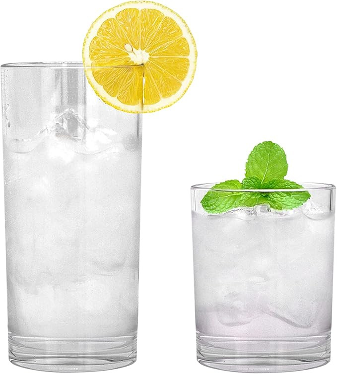 REALWAY Unbreakable Plastic Drinking Tumblers,Reusable Plastic Cups,Clear Plastic Tumblers,Acryli... | Amazon (US)