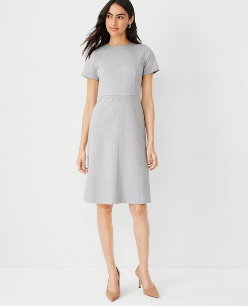 The Flare Dress in Houndstooth Knit | Ann Taylor (US)