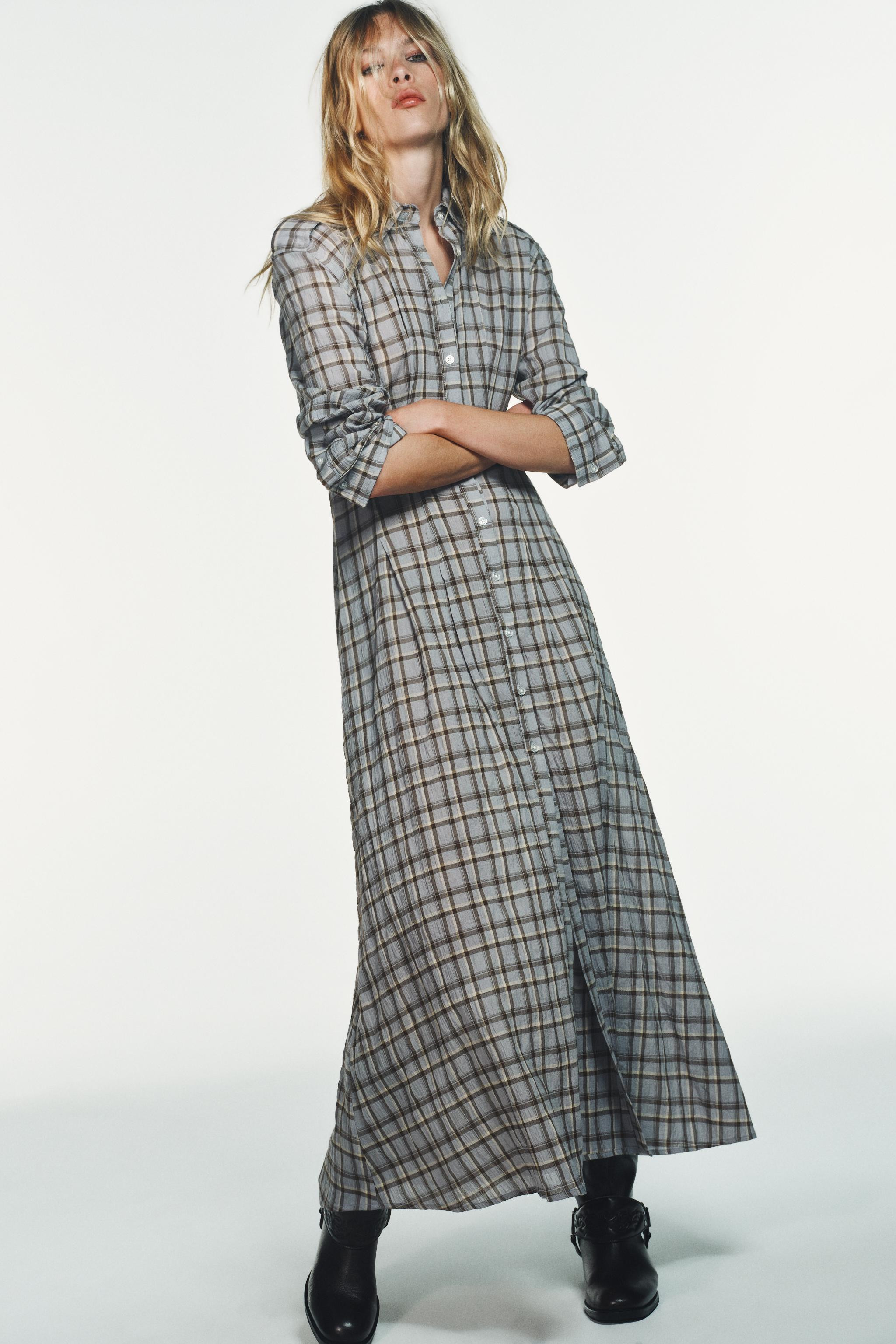 PLAID SHIRT DRESS | Zara US