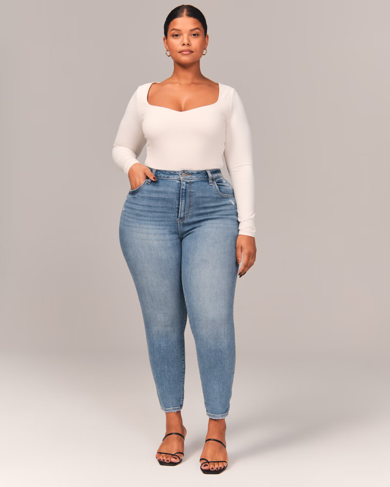 Curve Love High Rise Super Skinny Ankle Jeans | Abercrombie & Fitch (US)