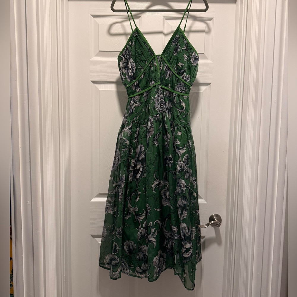 Anthropologie V-Neck Floral Halter Midi Dress | Poshmark