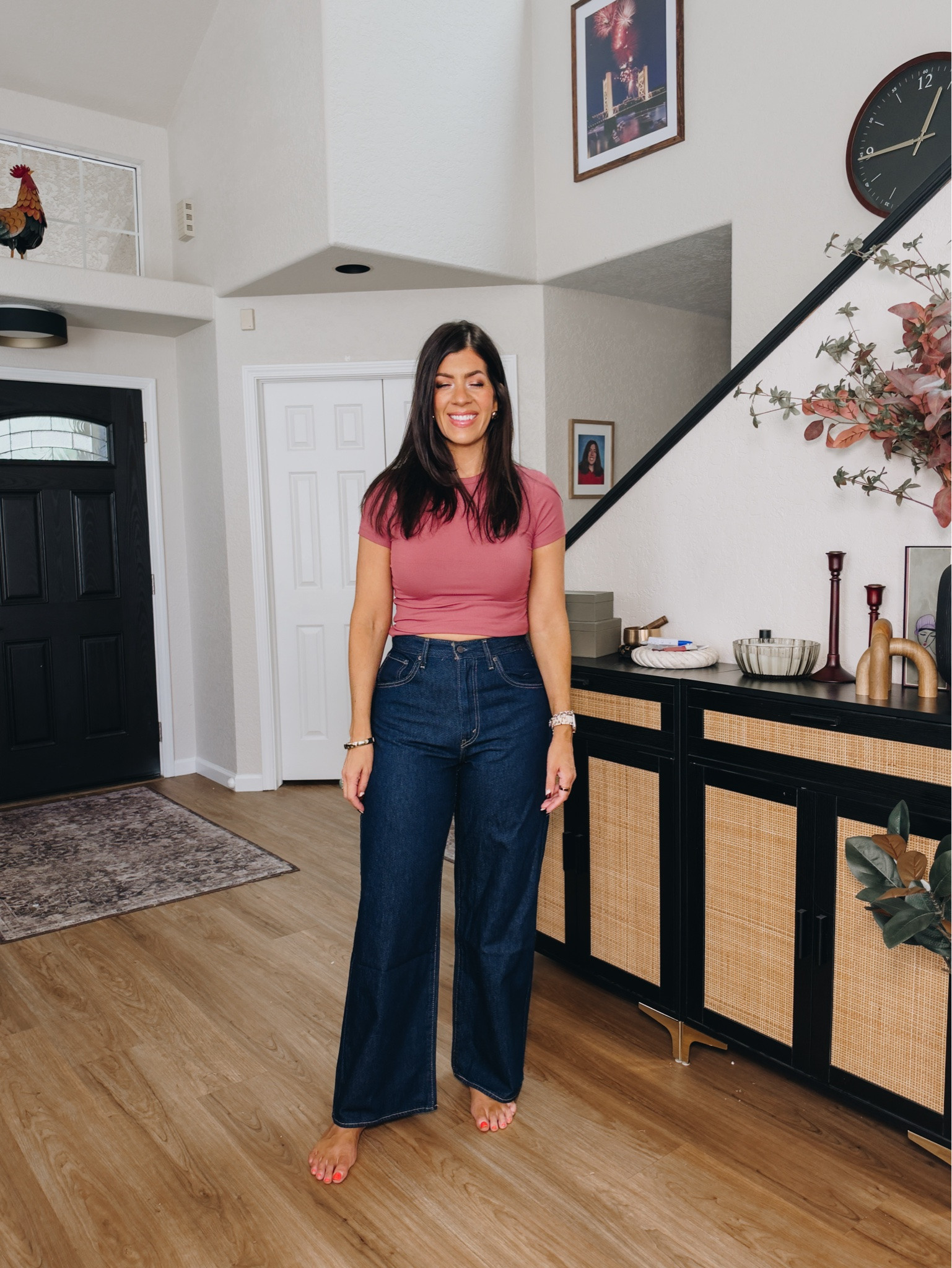 Jeans for fall
In a 30 in the cinch waisted wide leg jeans
