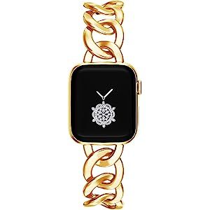 Kolgios 38/40/41mm Gold Women Cool Chain Durable Metal Watch Bands Compatible for Apple Watch Bands  | Amazon (US)