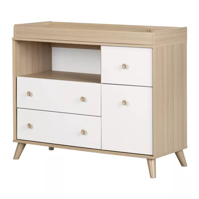 Yodi Changing Table with Drawers - Soft Elm and Pure White - South Shore | Target