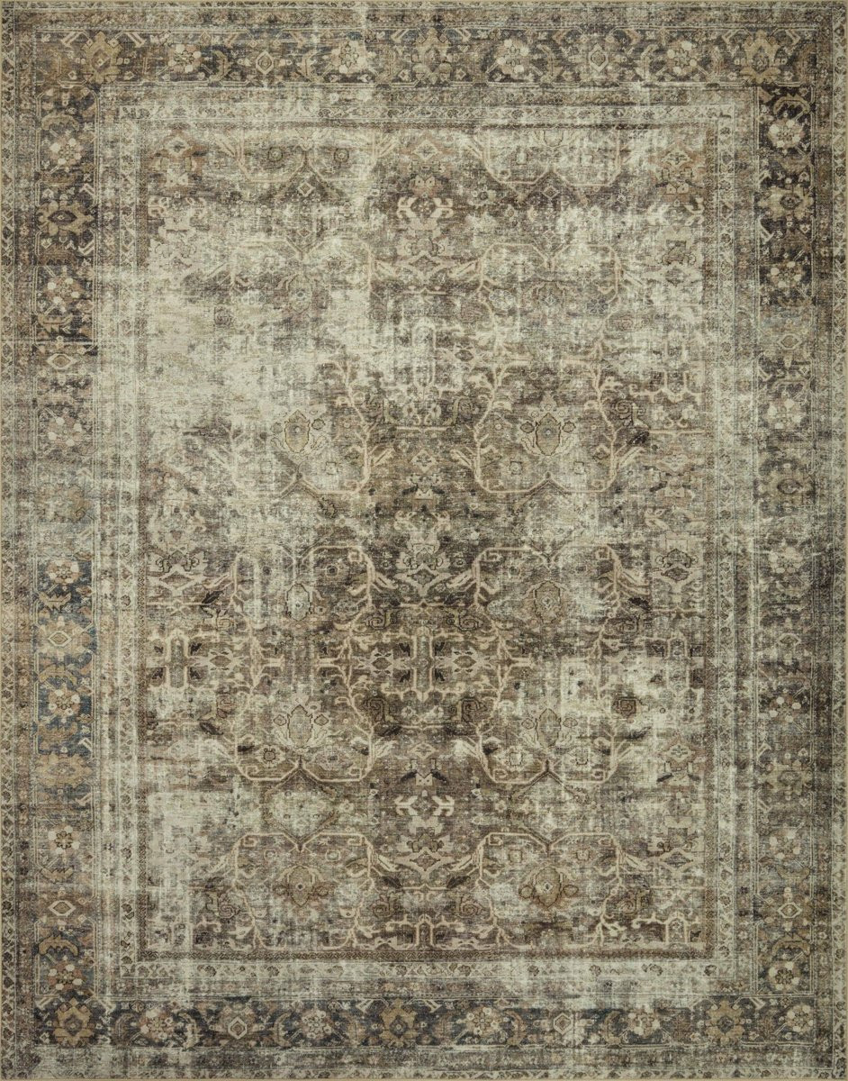 Sinclair SIN-01 Pebble/Taupe Machine-Washable Printed Area Rug | Rugs Direct