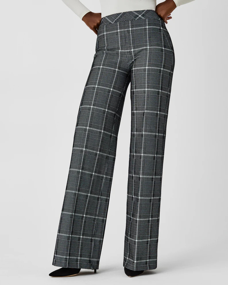 The Perfect Pant, Wide Leg in Classic Plaid Jacquard | Spanx