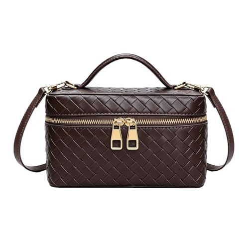 Women's Square Box Shoulder Bag Mini Trendy L19 Satchel Purse Cute Designer Crossbody Handbag with Adjustable Strap Coffee | Amazon (US)