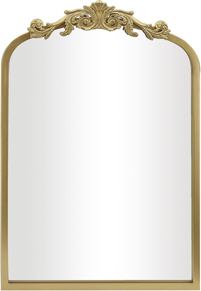 AIXI HOME Arendahl Traditional Gold Arched Wall Mirror, 24"x36" Carved Elegant Mantel Farmhouse B... | Amazon (CA)