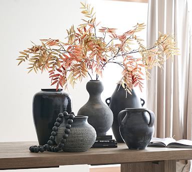 Artisan Handcrafted Terracotta Vases - Black | Pottery Barn (US)