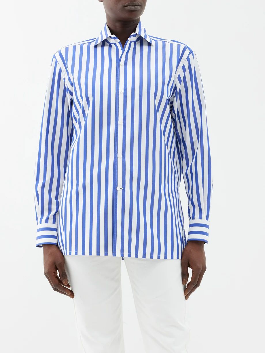Capri striped-cotton shirt | Matches (US)