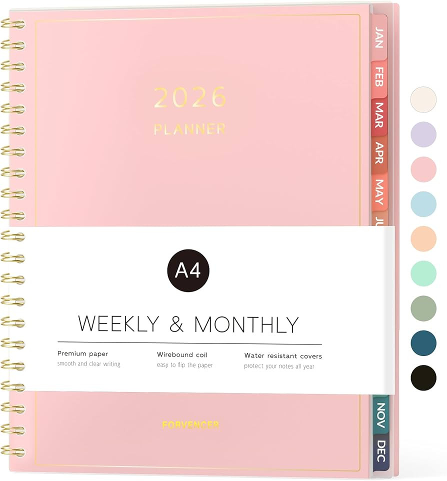 2026 Planner, Forvencer Calendar Planner Weekly and Monthly (Jan 2026-Dec 2026), 8.5" X 11", Spir... | Amazon (US)