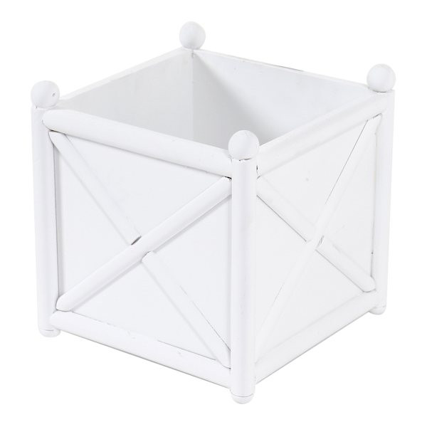 Providence White Wooden Outdoor Planter, Small | At Home