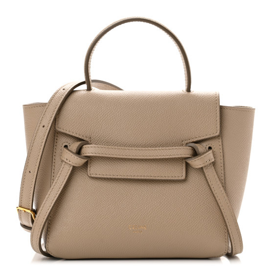 Grained Calfskin Nano Belt Bag Light Taupe | FASHIONPHILE (US)