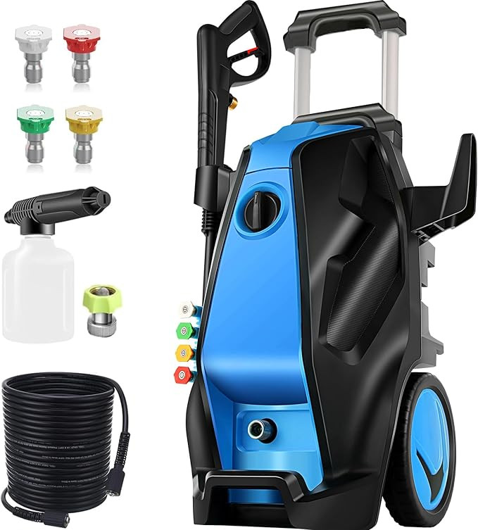 5000PSI 4.0GPM Heavy Duty Electric Pressure Washer with 33 FT Extension Hose, 4 QCNozzles and 500... | Amazon (US)