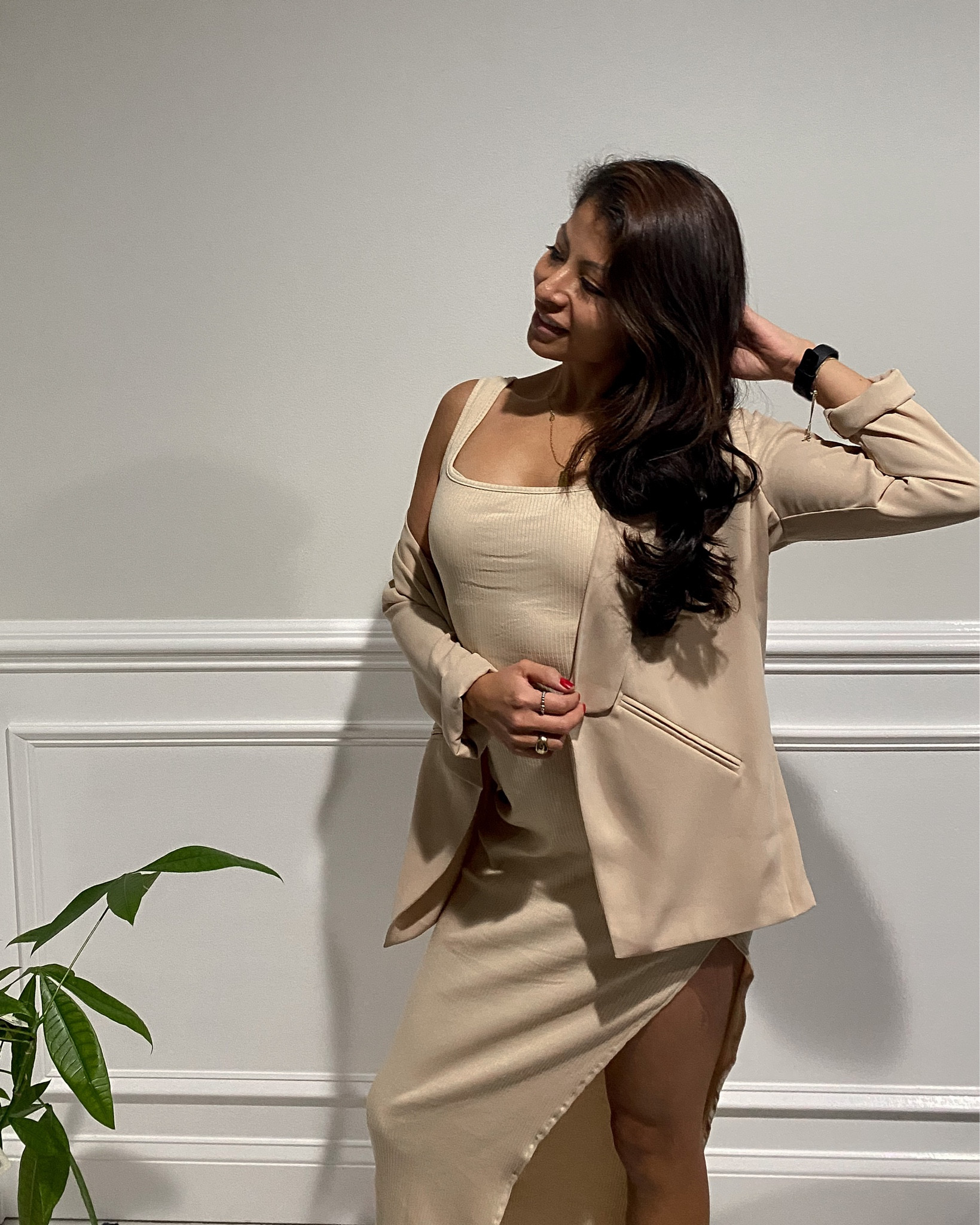 Neutral outfit perfect for season events! Very comfortable and enhances your body. #ribbeddress #classicstyle 

#LTKSeasonal #LTKstyletip #LTKHoliday