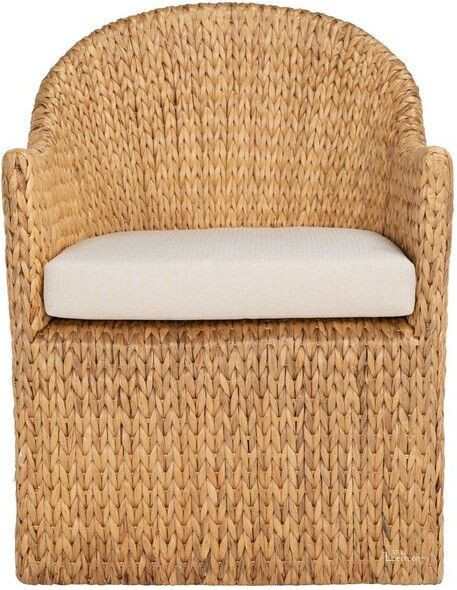 Solomon Water Hyacinth Chair In Natural And Beige | 1stopbedrooms