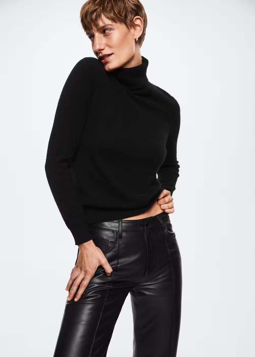 100% cashmere turtleneck sweater | MANGO (US)