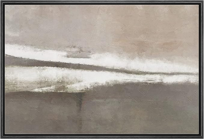 wall26 Framed Canvas Print Wall Art Minimal Brown Watercolor Pastel Paint Strokes Abstract Shapes... | Amazon (US)