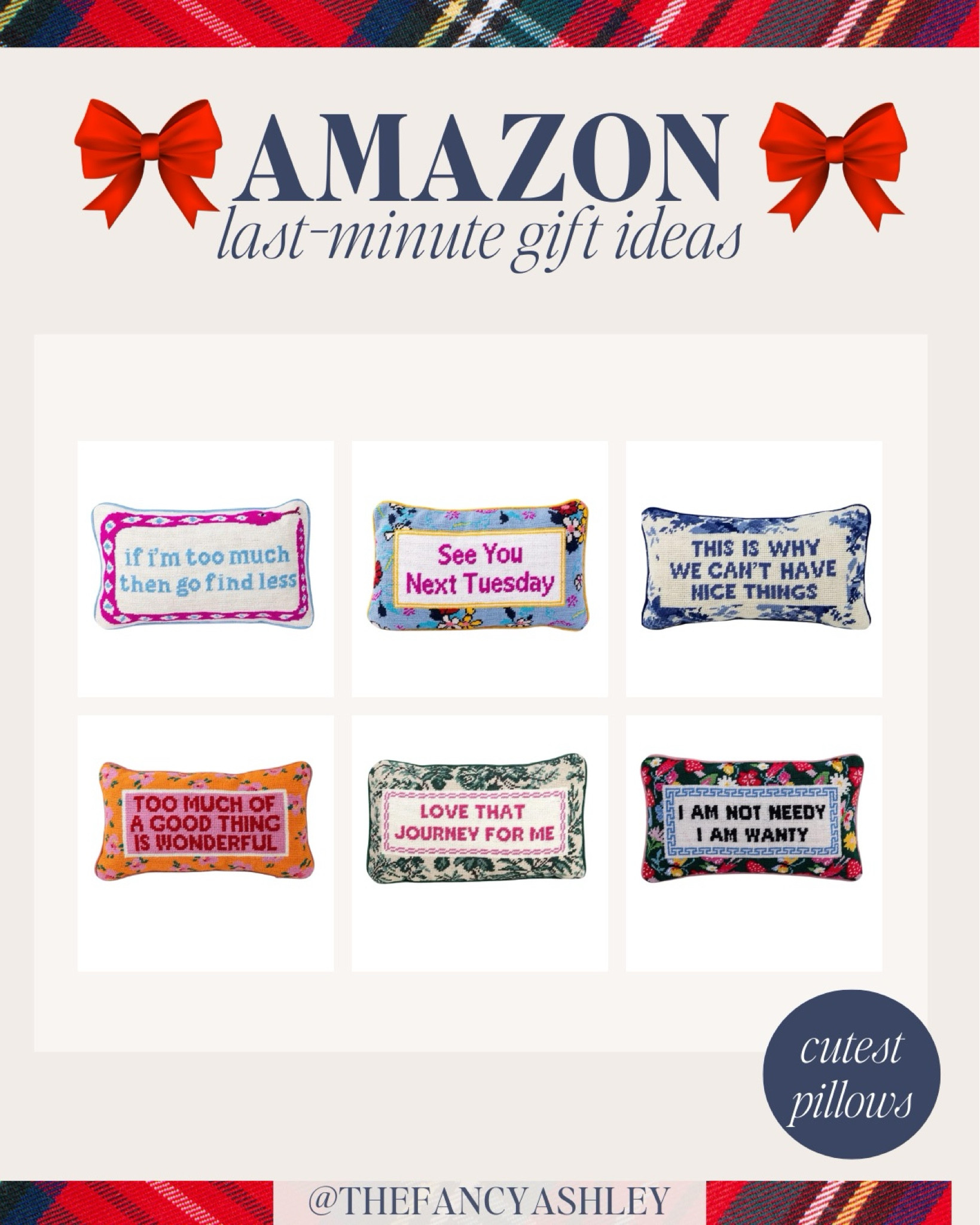 Last-minute gift idea! These sassy @amazon pillows are perfection. Cute quotes are so darling, and they’ll ship in time for Christmas. #ad #founditonamazon

#LTKGiftGuide #LTKHoliday #LTKWatchNow