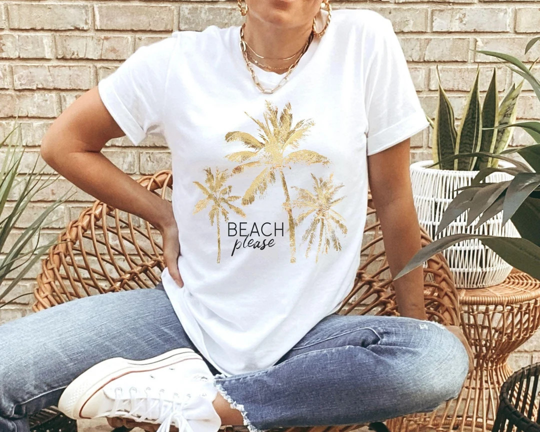 Palm Tree Tshirt Palm Beach Chic Beach Tshirt Beach Lovers Gift Tropical Vacation Shirt Vacay Mod... | Etsy (Global)