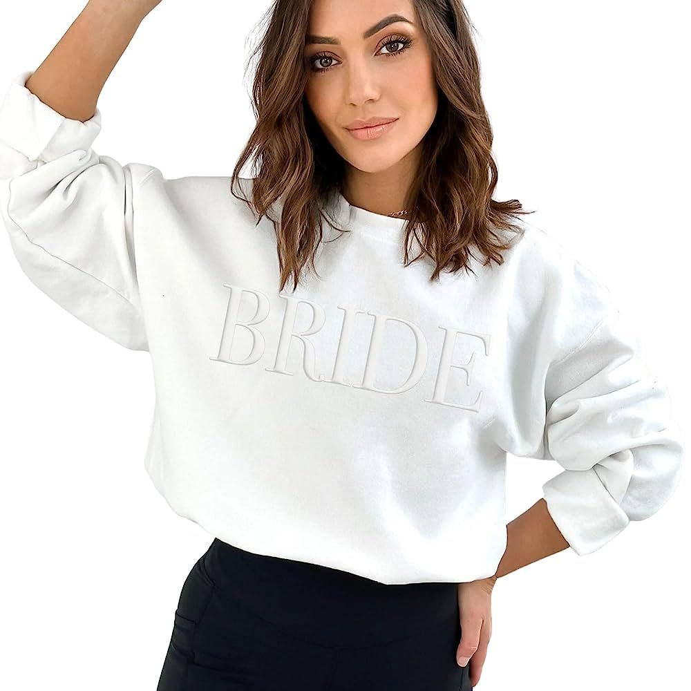 Bride Sweatshirt, Engagement gift, Future Mrs Sweatshirt, Bride to be Gift, Embossed Bachelorette... | Amazon (US)