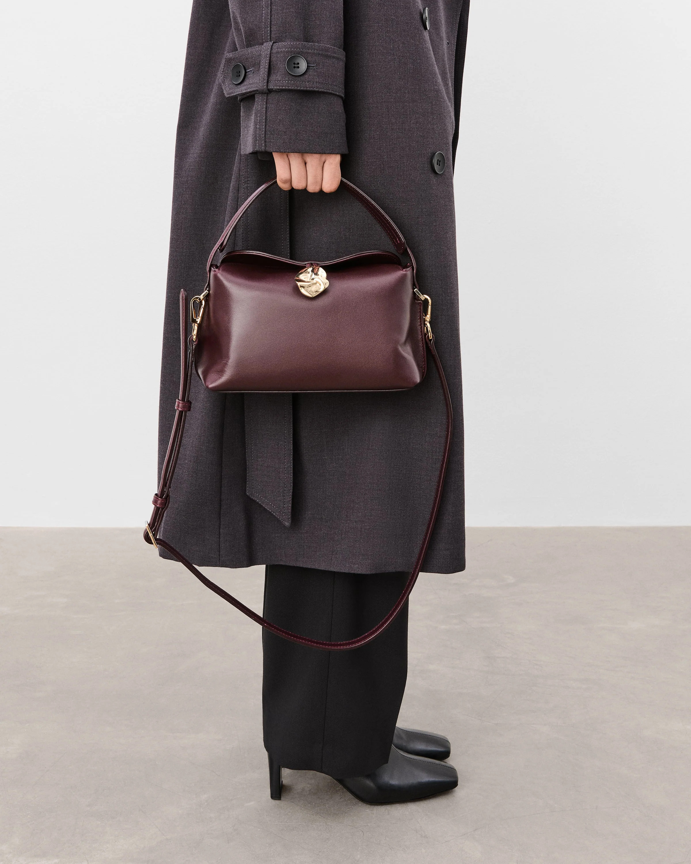 Hanna Mini Bag Leather Burgundy Bag | Flattered